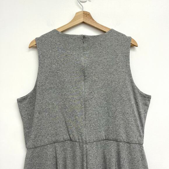 Eileen Fisher Organic Cotton Heathered Knit Wide Leg Crop Moon Jumpsuit - Large - Picture 7 of 15